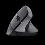 Trust mouse ergononico color negro inalambrico y recargable - 25145