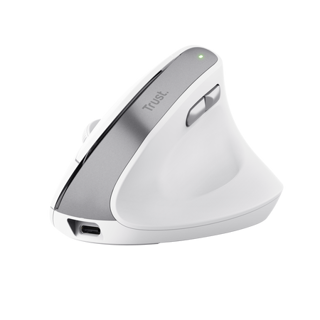 Trust mouse vertical ergonomico inalambrico Bayo color blanco recargable - 25398