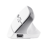Trust mouse vertical ergonomico inalambrico Bayo color blanco recargable - 25398