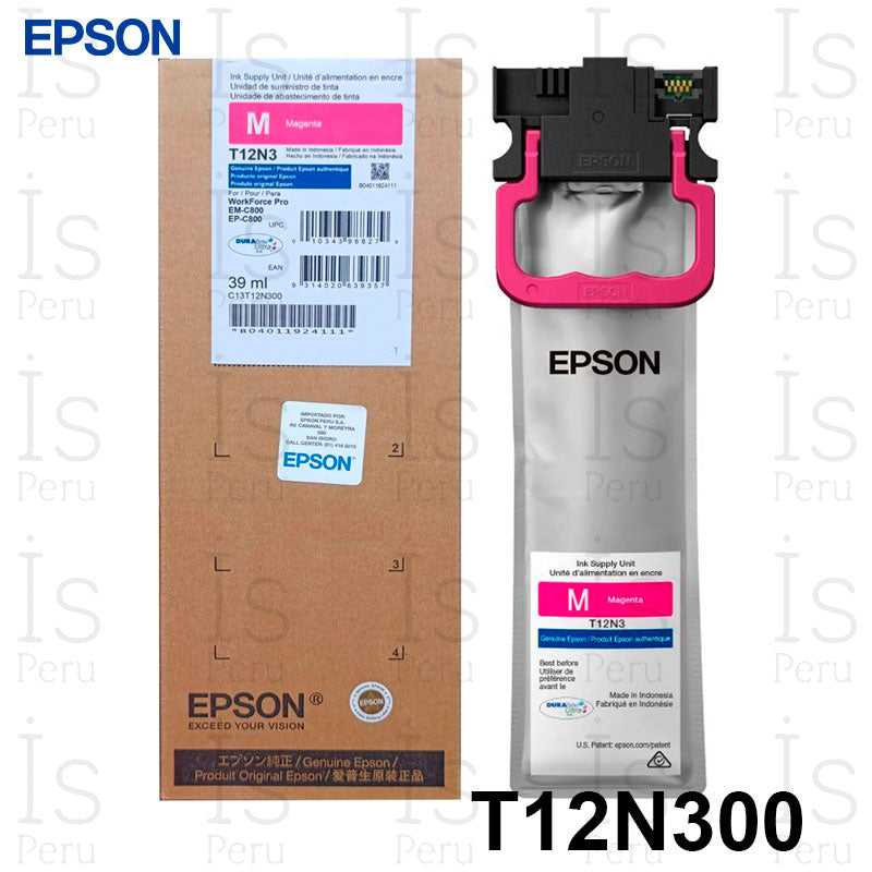 Epson bolsa de tinta para work force EM-C800 magenta - T12N300
