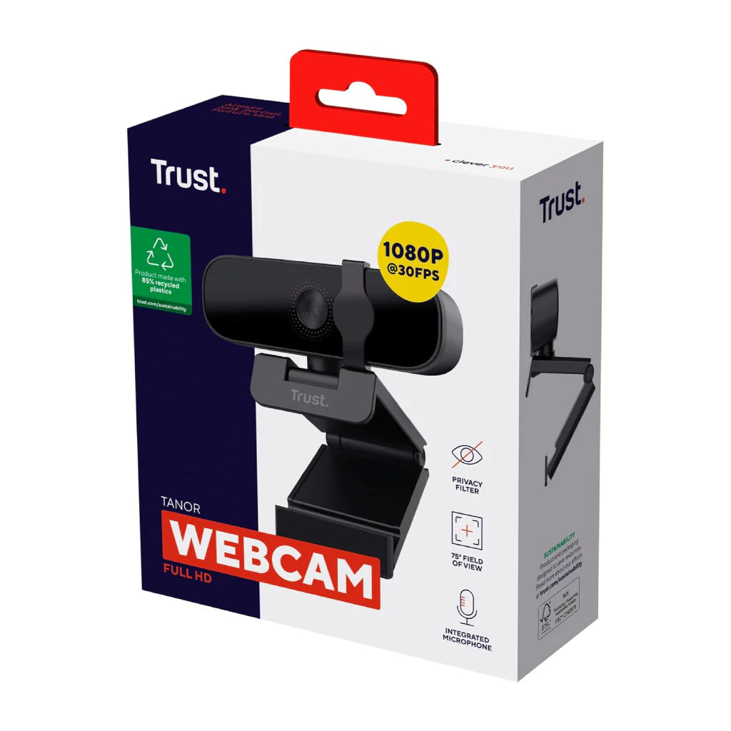 Trust tanor webcam Full HD de 1080p negro - 25548