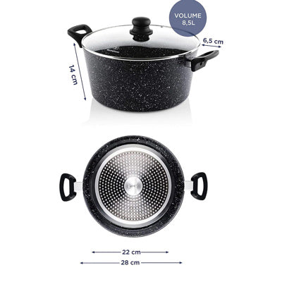 Westinghouse cacerola con tapa marmol negro 28 cm WCCC0009028MBB