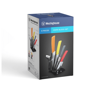 Westinghouse juego de bloques de cuchillos de ceramica mango colorido de agarre suave - WCKFS0001006