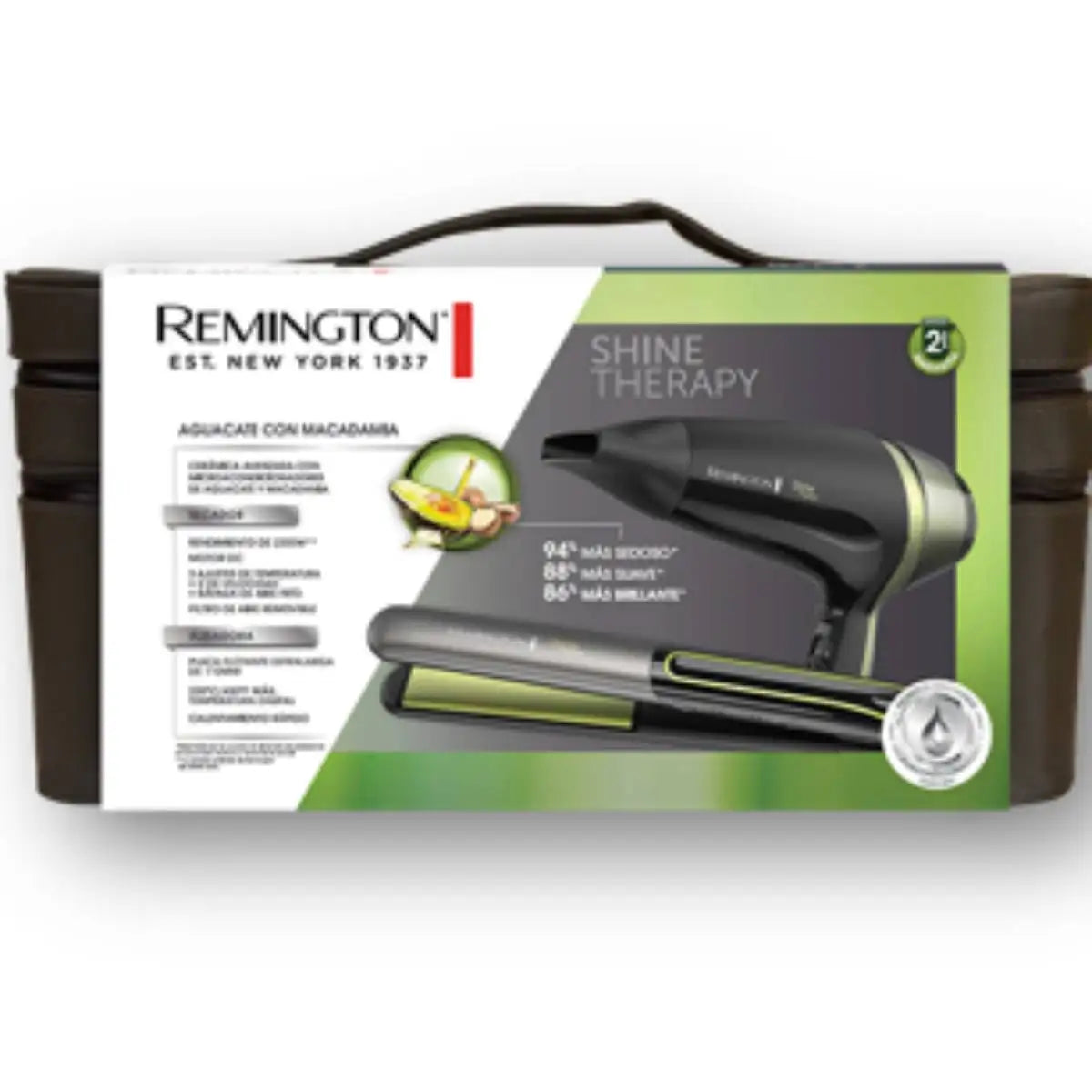 Remington combo alisadora y secador terapia de aguacate S12A-D13A (110) F  BD00274