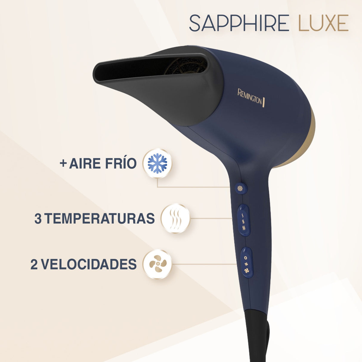 Remington secadora de cabello Sapphire Luxe - D5805 2200W
