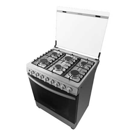 Estufa a gas 6 quemadores gran capacidad gris, triple potencia