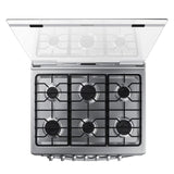 Estufa Gas 30" 6 Quemadores  Plateado