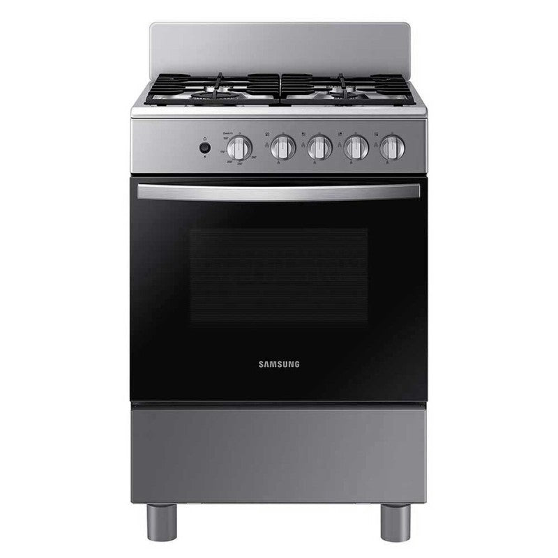 Estufa Gas 4 Quemadores con termostato Plateado