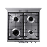 Estufa Gas 4 Quemadores con termostato Plateado