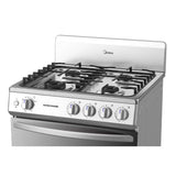 Midea cocina a gas 24 pulgadas 4 quemadores hierro fundido MGS24FS1BIABG