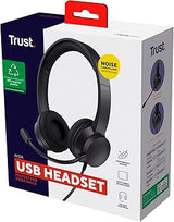 Trust headset supraaurales USB PC almohadillas y diadema ajustable - 25088