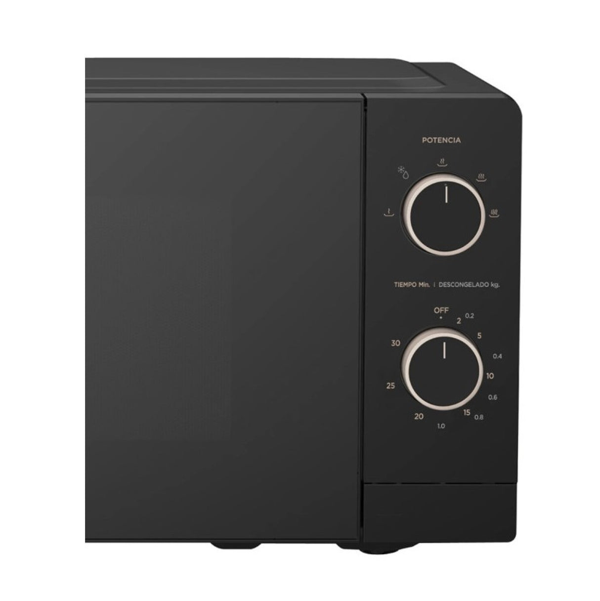 Midea microondas 0,7 pc puerta negra gabinete negro MMDP07S2BM