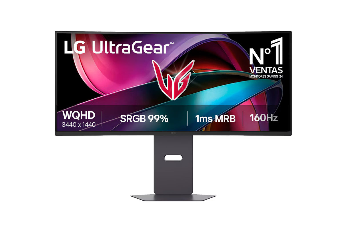 LG Monitor Gaming LG UltraGear, 34", VA, WQHD (3440X1440), 160Hz, 1 ms (MBR), 21:9, Curvo 1800R 34G600A
