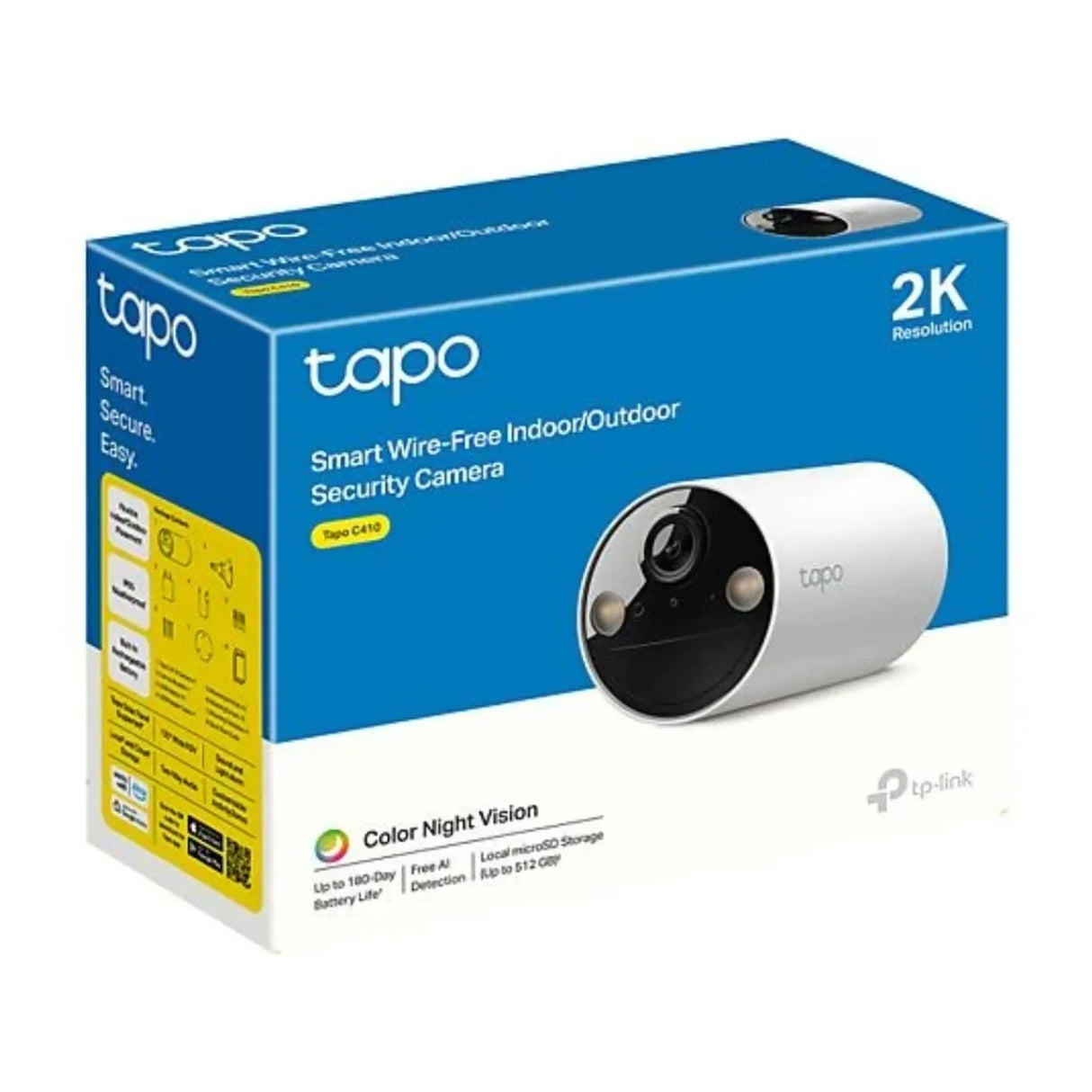 TP Link camara de vigilancia Wi-Fi solar conbat ería recargable y detección IA - Tapo C410 KIT