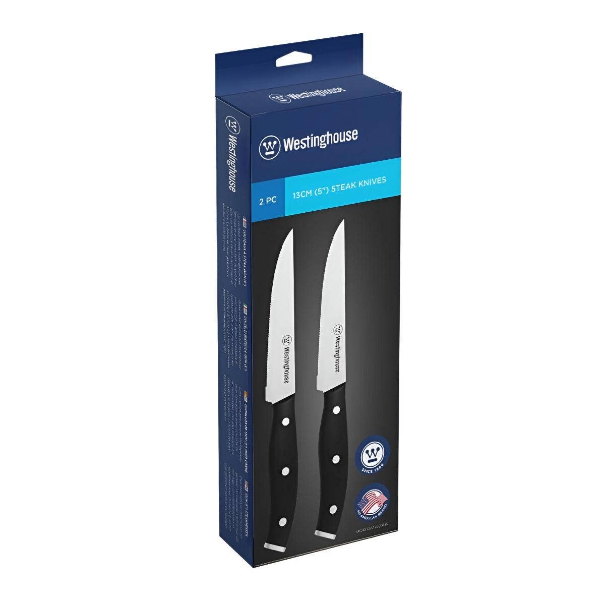 Westinghouse set de dos cuchillos multiusos  5"/13cm acero inoxidable mango con agarre suave - WCKF007502ABK